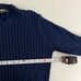 blue ribbed vintage chunky cotton knit sweater