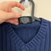 blue ribbed vintage chunky cotton knit sweater