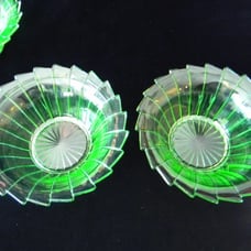Four Hard-To-Find Green Sierra Pinwheel Cereal Bowls