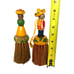Vintage Wooden Hand Painted Pair Sombrero Man & Lady Fruit Basket Rhody Brush