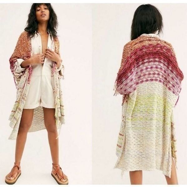 Free People Skies The Limit Cardigan Desert Dream Combo S