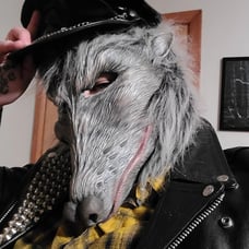 LEATHER DADDY BIKER WOLF MASK