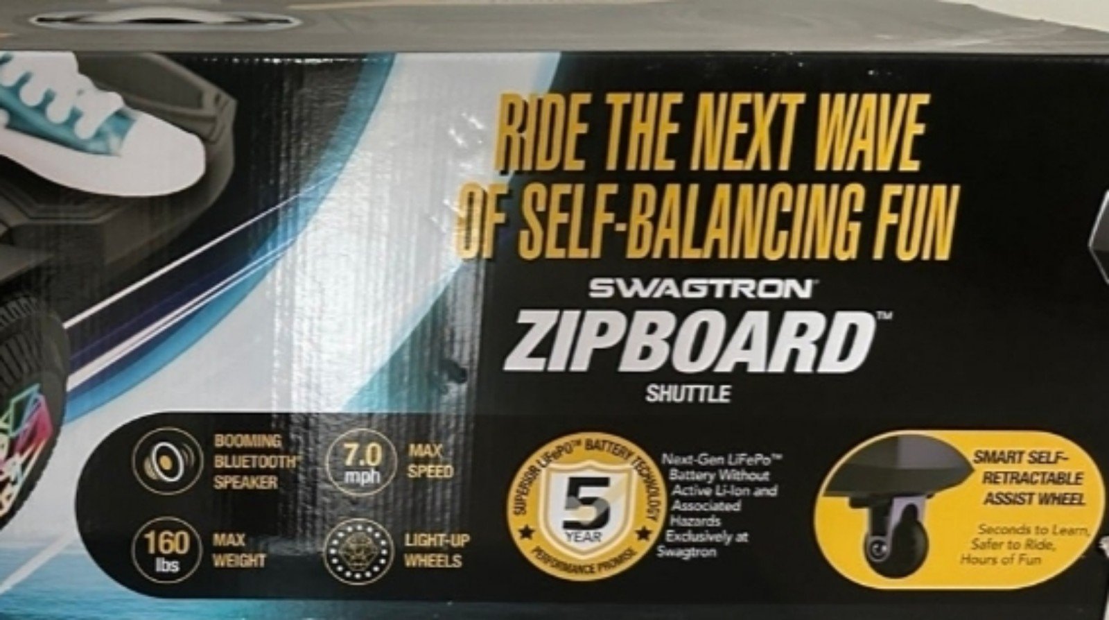 Swagtron Shuttle ZipBoard Electric Hoverboard Skateboard