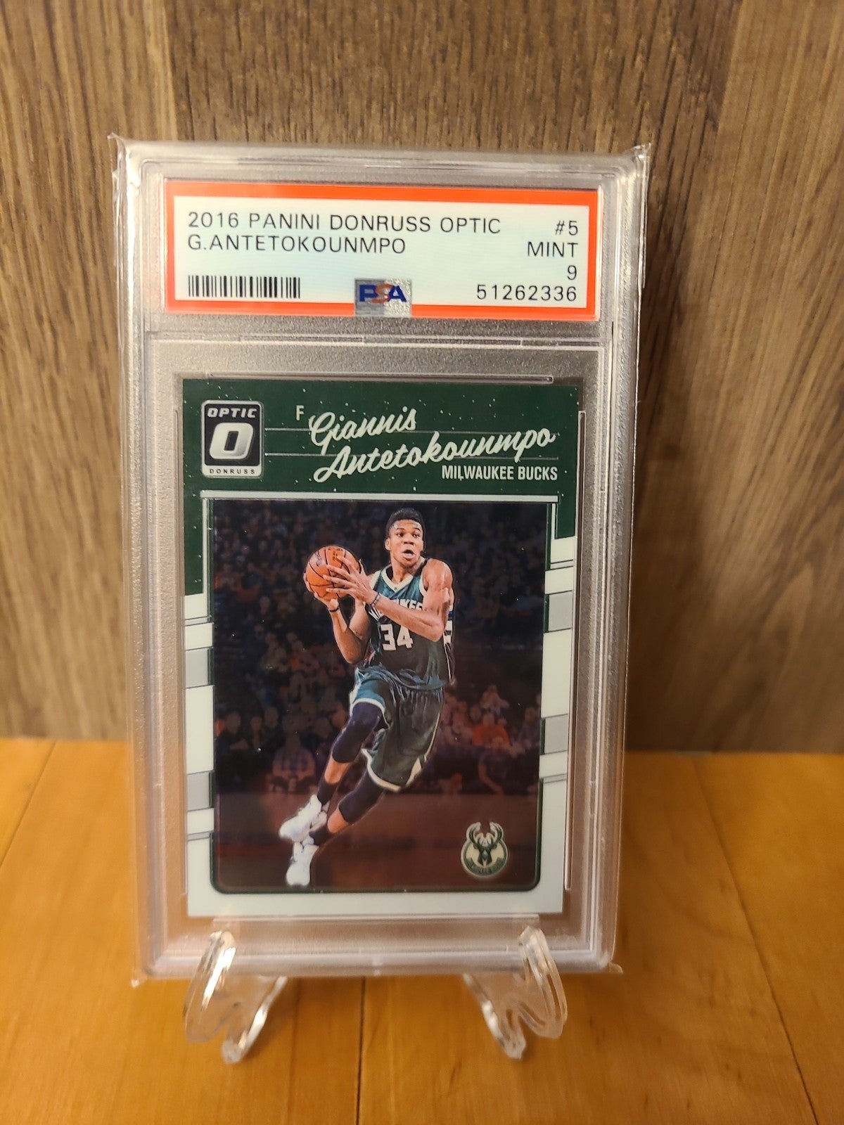 2016 Panini Donruss Optic Giannis Antetokounmpo #5 PSA 9 Mint