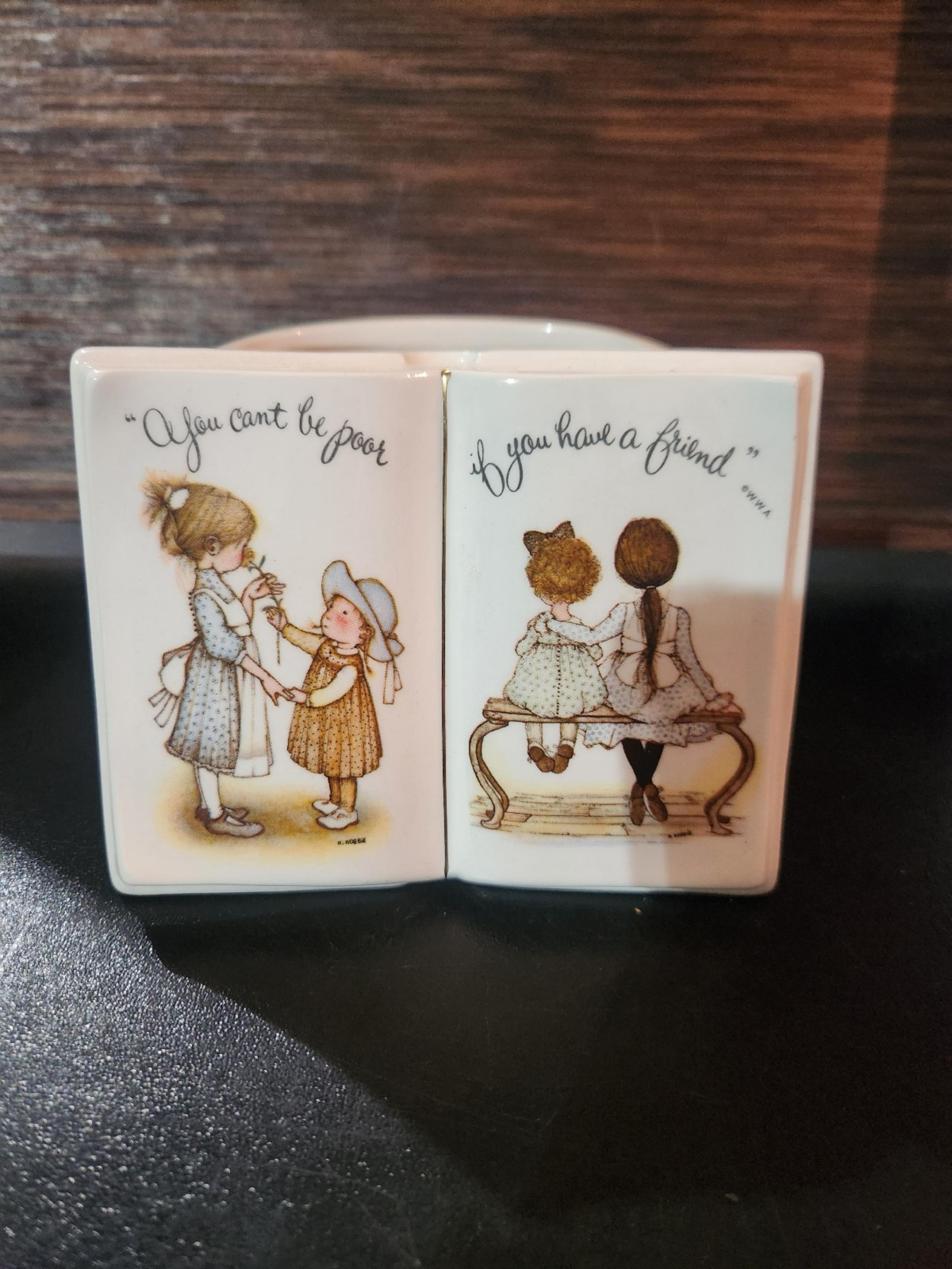 Vintage Holly Hobbie book shape planter.
