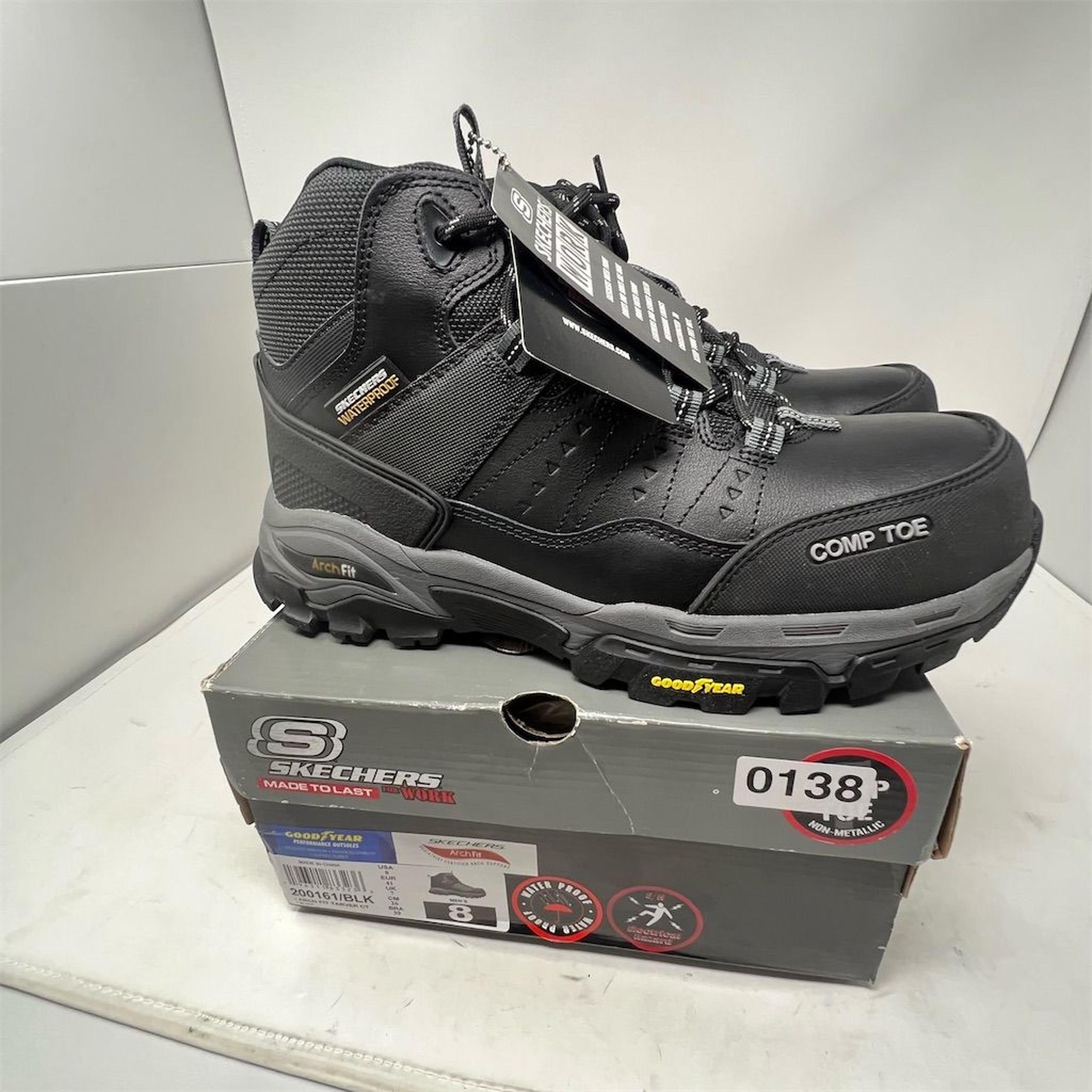 Skechers Men's Tarver CT Work Boots Black Size 8 Composite Toe, Goodyear sole