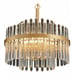 NEW! Q&S 6-Lights Gold Modern Crystal CHANDELIER Light Fixture, Round Glass