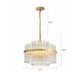 NEW! Q&S 6-Lights Gold Modern Crystal CHANDELIER Light Fixture, Round Glass