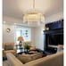 NEW! Q&S 6-Lights Gold Modern Crystal CHANDELIER Light Fixture, Round Glass