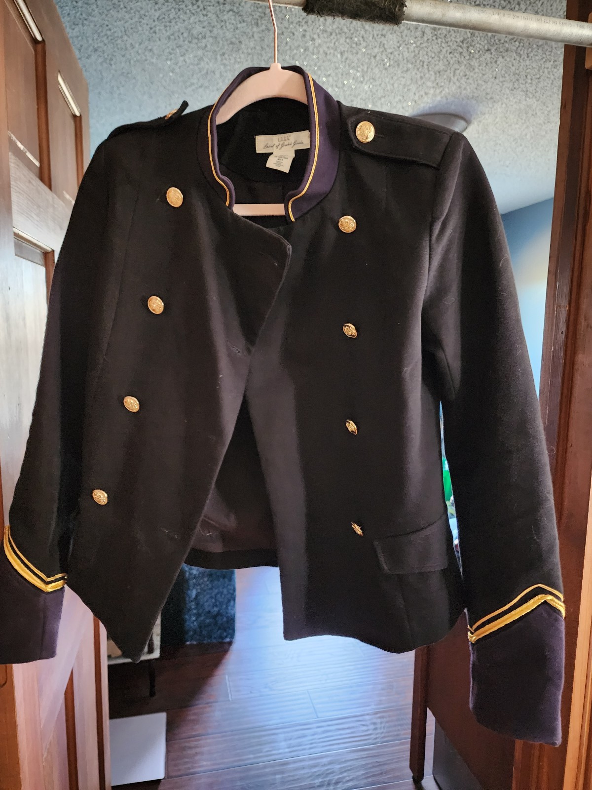 Womens Double Breasted Military Style Blazer Ladies Coat
