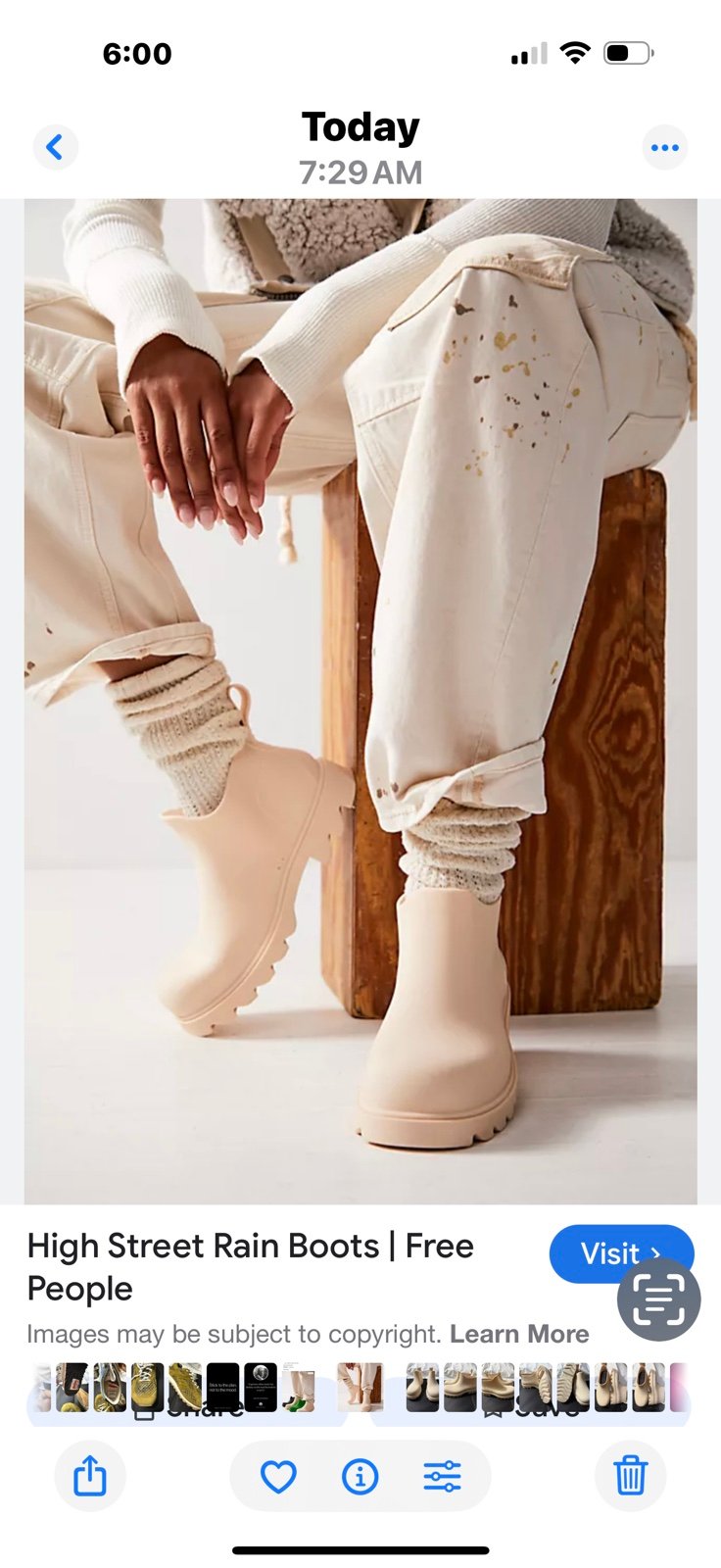 Free People High Street Rain Boots Women’s Size 6
