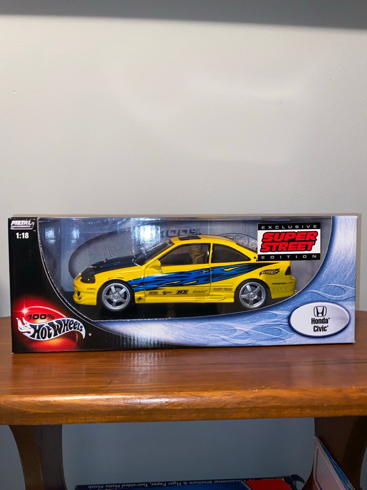 Hot Wheels 1/18 Honda Civic- Yellow
