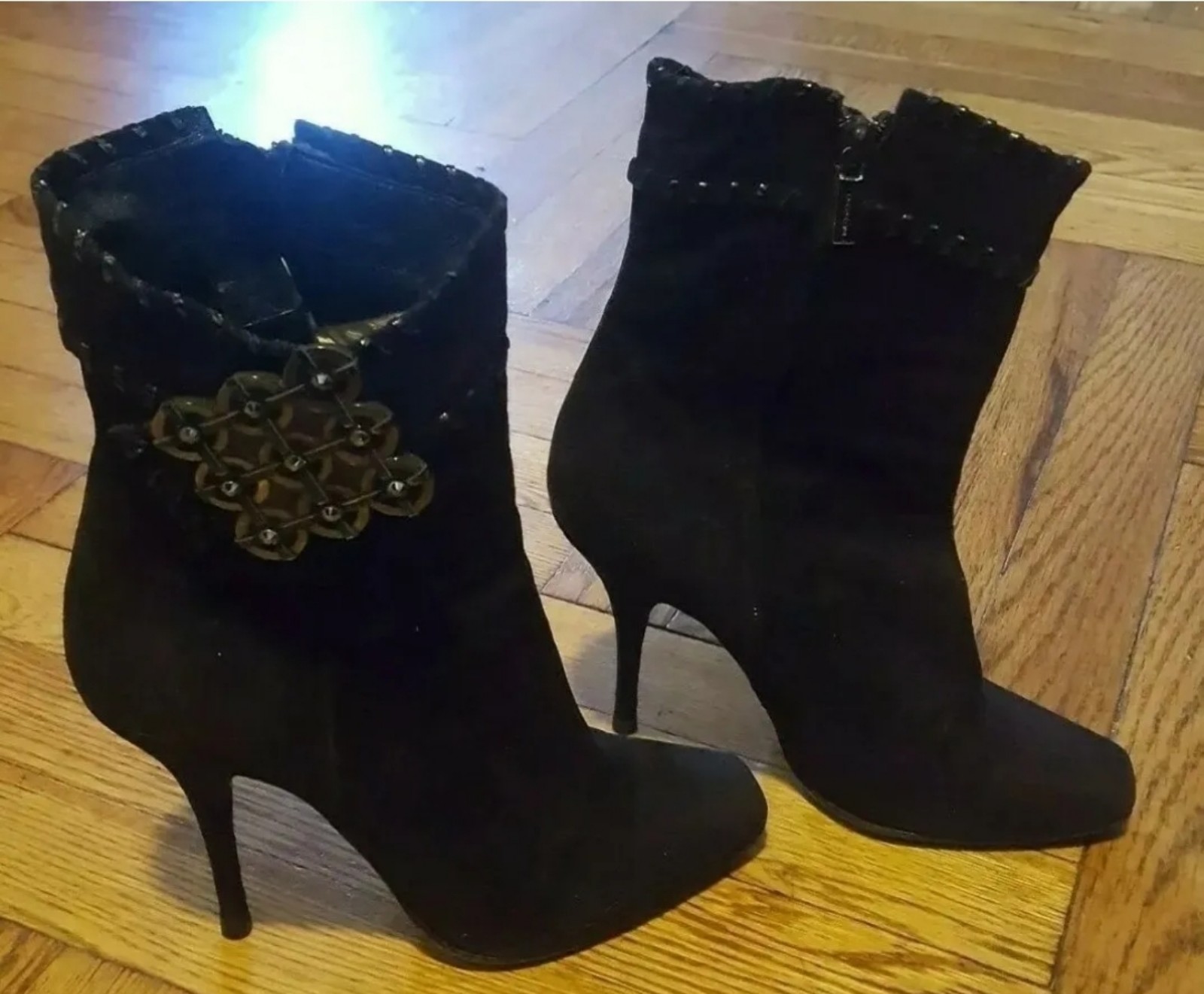 Casadei boots black suede 37 Italy perfect