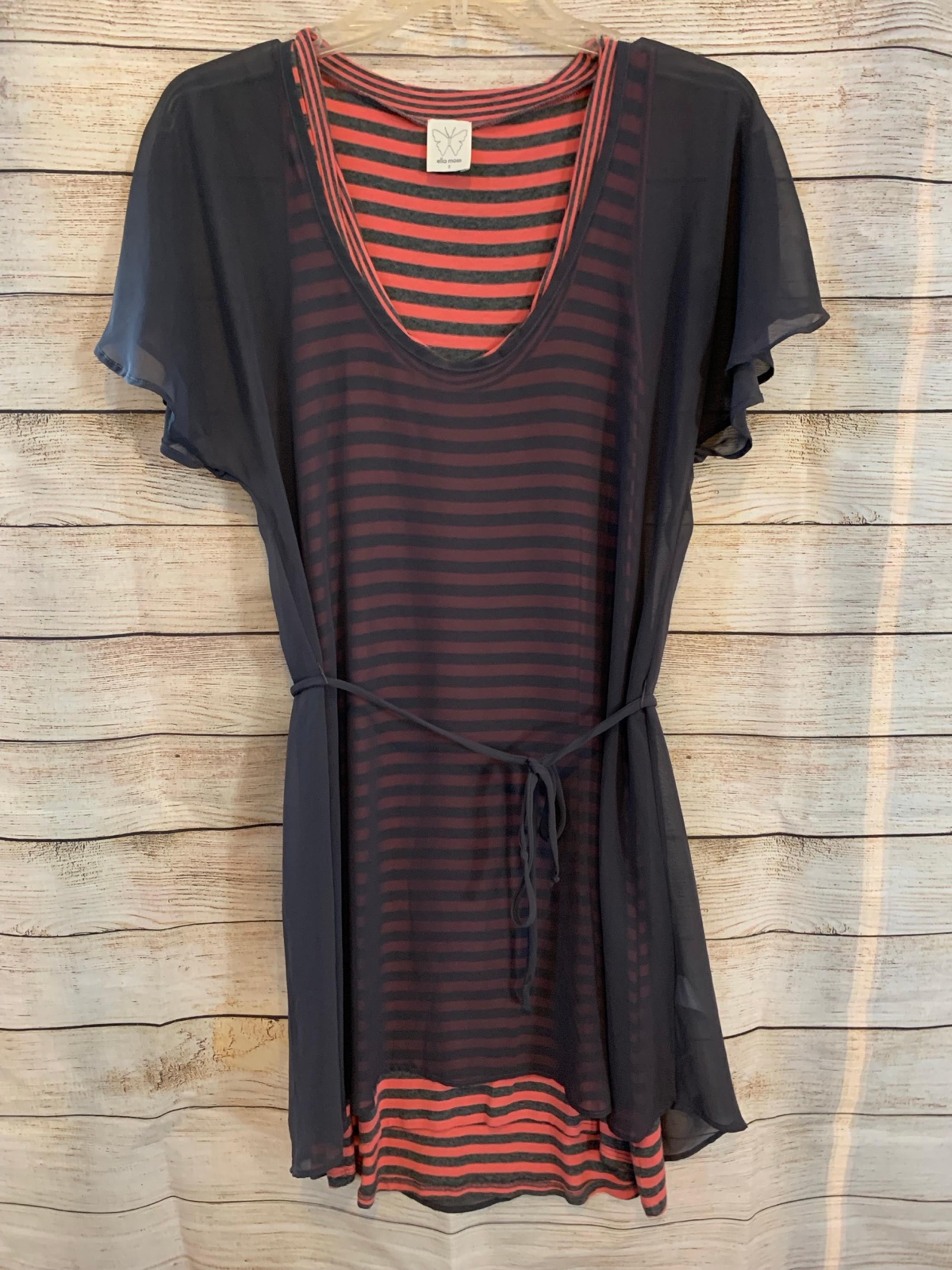 Grey and Orange Sheer Dress Size Small