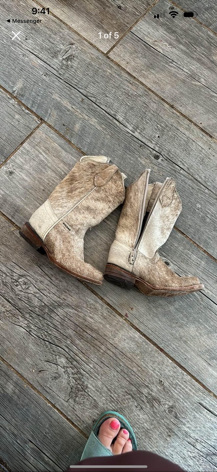 Gently worn cowgirl boots cow hair size 6