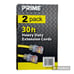 Prime 30 ft Heavy Duty Extension Cords, 2-Pack, Yellow w/ Power Indicator Light