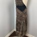 Celo Brown Flowy Raw Edge Snakeskin Print Ribbon Strip Dress M