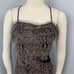 Celo Brown Flowy Raw Edge Snakeskin Print Ribbon Strip Dress M