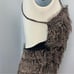 Celo Brown Flowy Raw Edge Snakeskin Print Ribbon Strip Dress M
