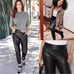 158 Commando Black High Waisted Faux Leather Joggers Pants