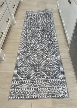 New Moroccan 2'6 x8' Washable Kitchen Runner Rug with Rubber Backing