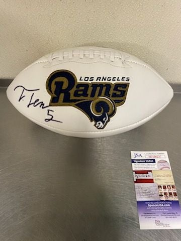 Rams Terrell Lewis Hand Signed Authenticated Football