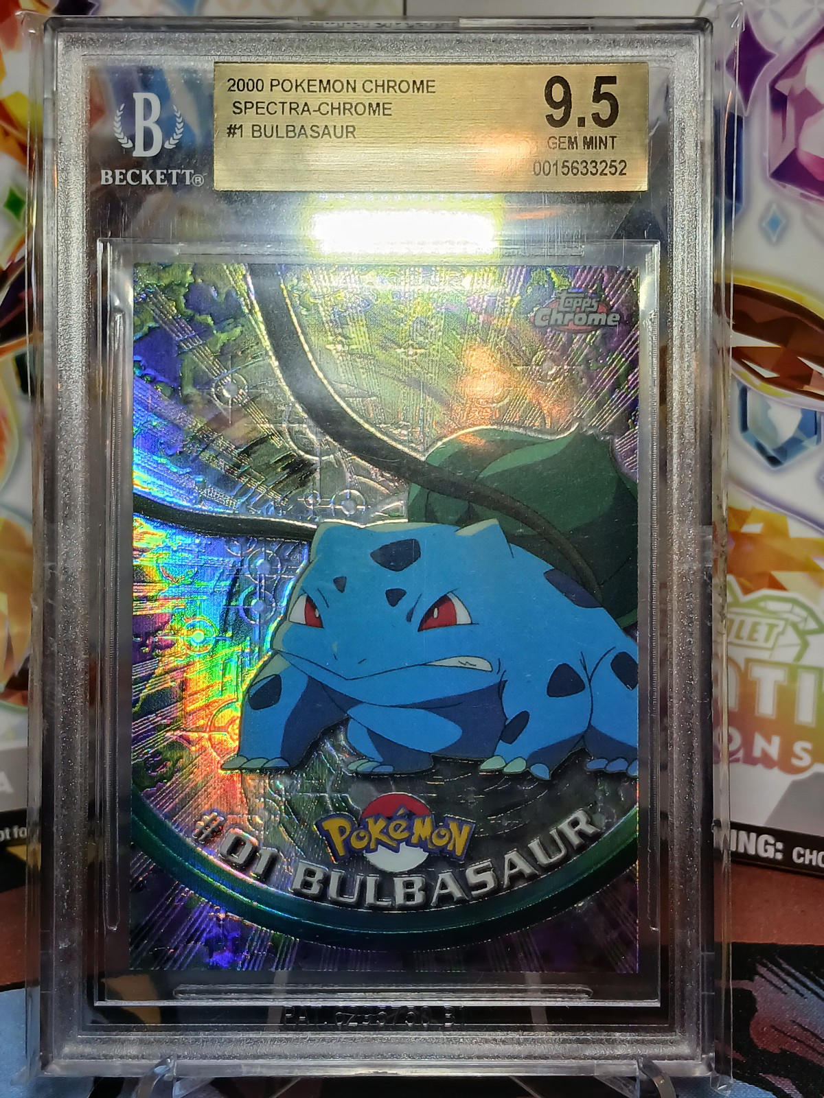 Bulbasaur Topps Chrome Spectra GRADED 9.5