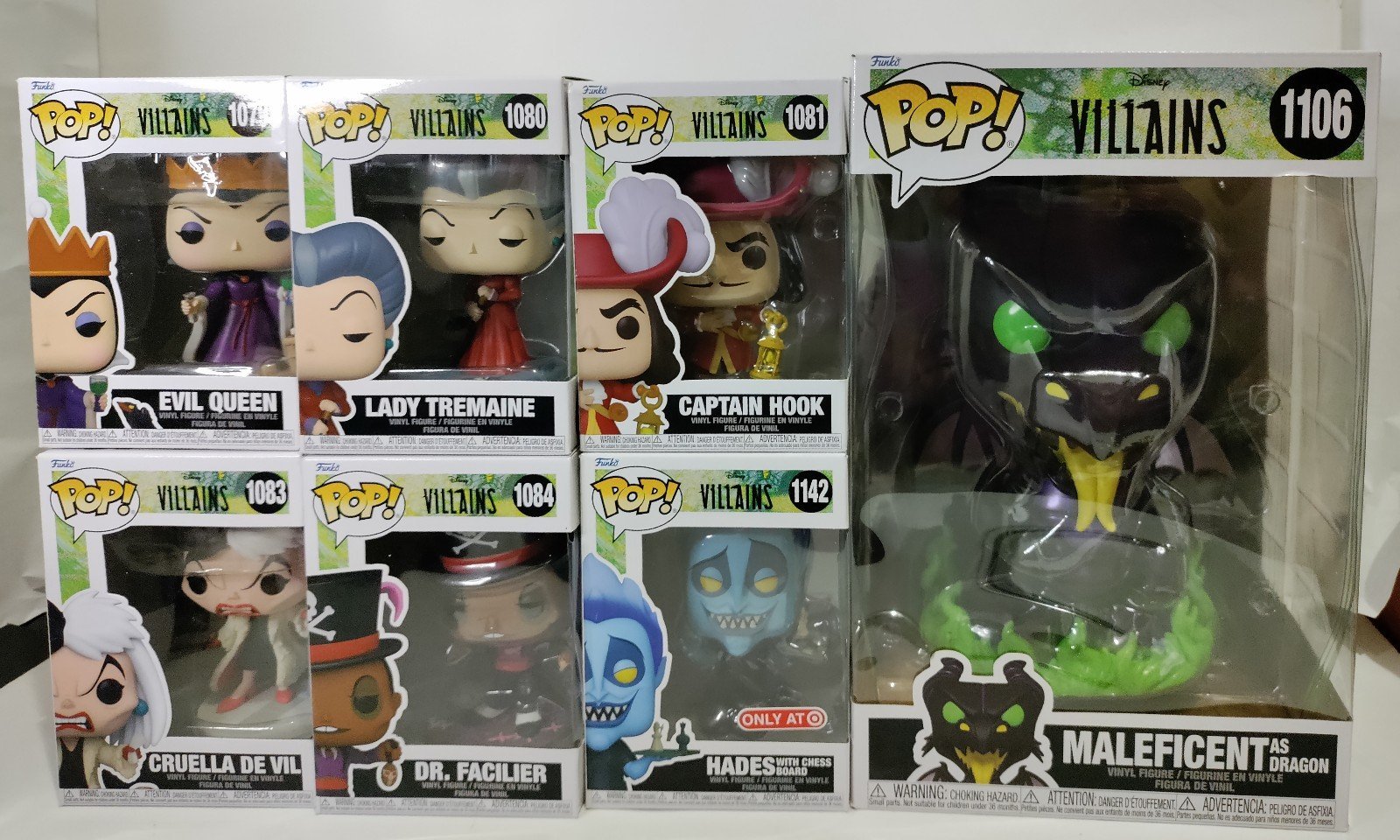Disney Villians Alice and Wonderland Funko Pops Lot of 7 Hades, Tremaine & more!