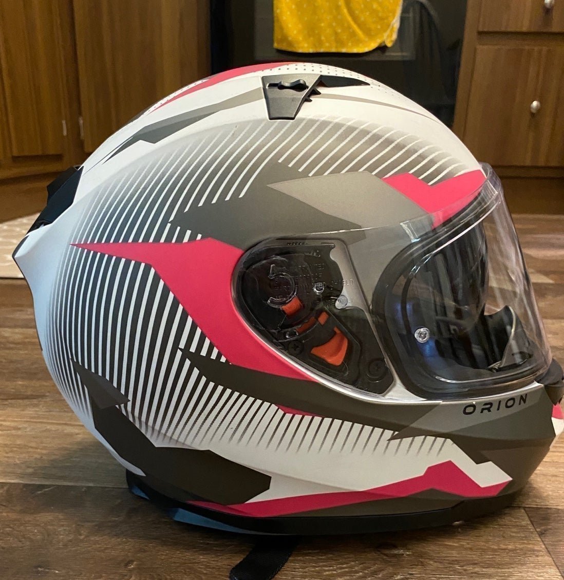 Orthrus Orion Pink & White Full Face Motorcycle Helmet DOT