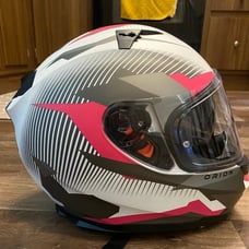 Orthrus Orion Pink & White Full Face Motorcycle Helmet DOT