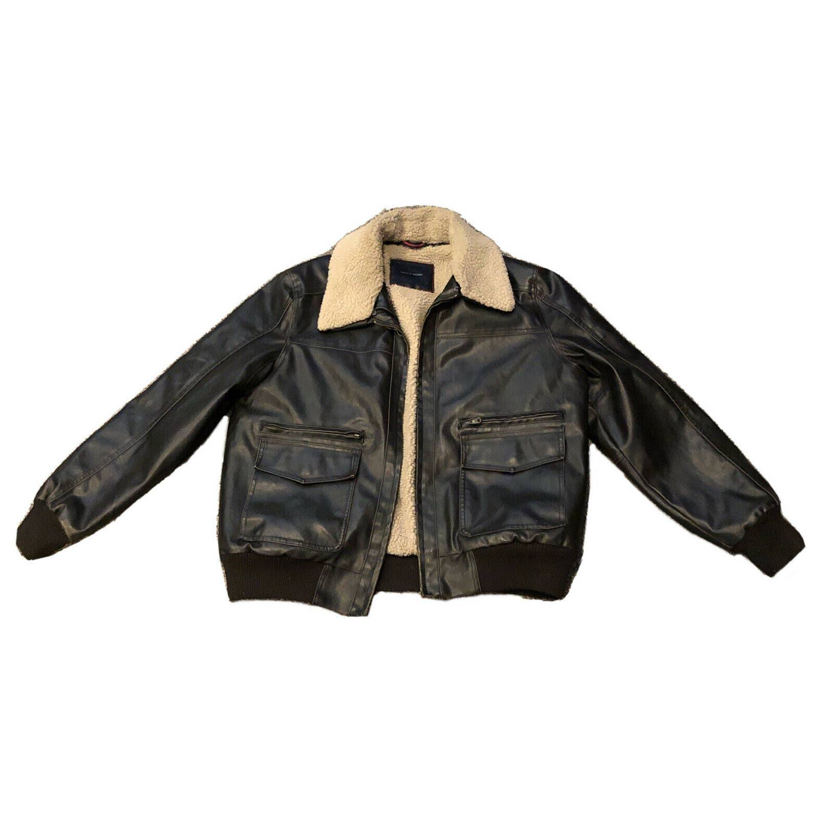 Vintage TOMMY HILFIGER DARK Brown BOMBER XL