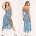 Free People Bon Voyage Blue Floral Maxi Dress Size Medium