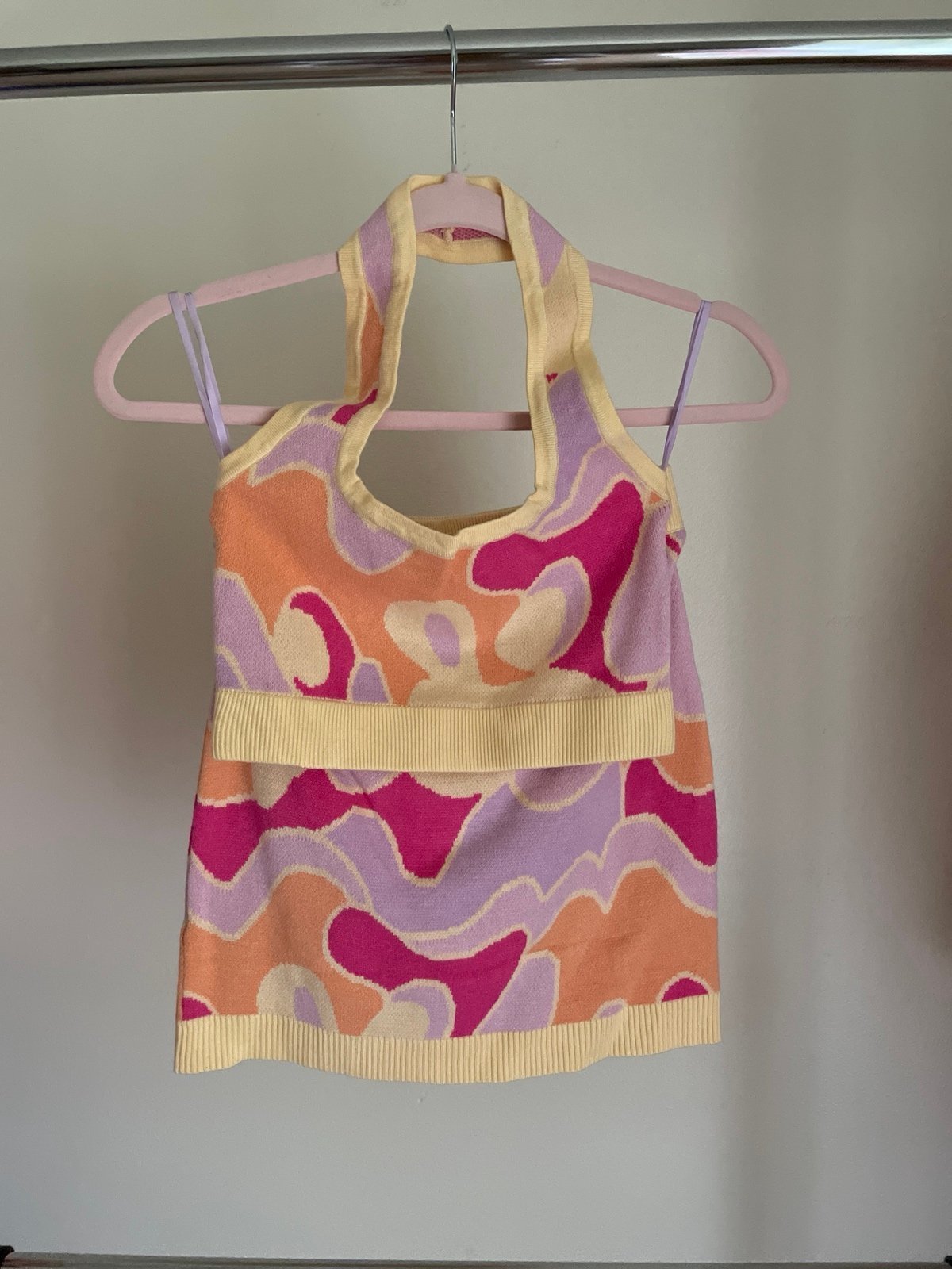 Peppermayo - New Dreams Knit Halter Top & Skirt Set - Psychedelic (S/M)