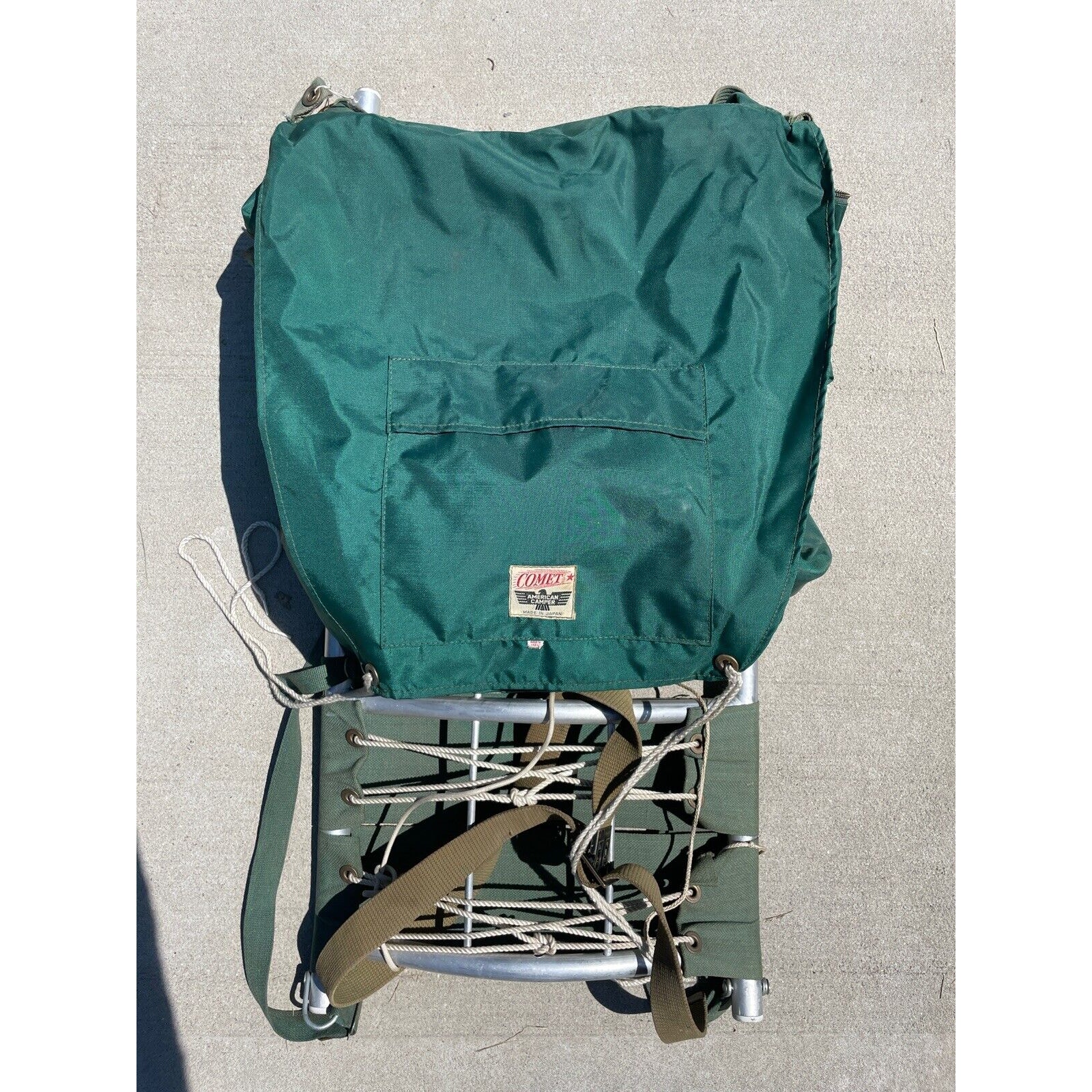 COMET AMERICAN CAMPER Vintage EXTERNAL FRAME HIKING BACKPACK Green Nylon JAPAN
