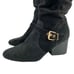 Lucca Lane Womens Size 8 Paris Block Heel Dress Boots Black Suede Tall Buckle