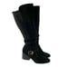 Lucca Lane Womens Size 8 Paris Block Heel Dress Boots Black Suede Tall Buckle