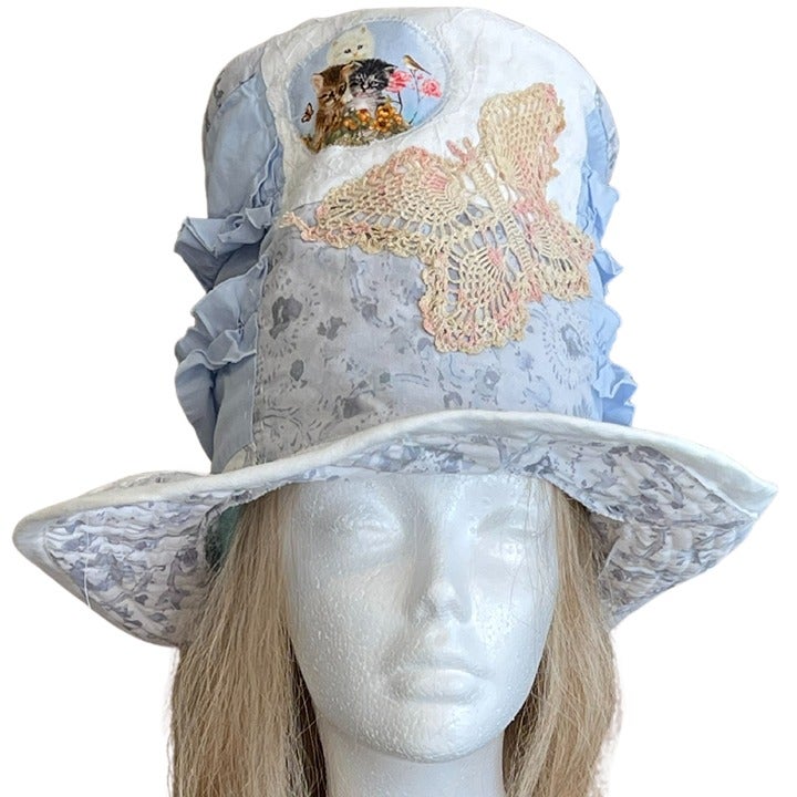 Handmade Women's Top Hat - Boho Top Hat for Women Medium 22.5