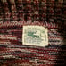 Vintage Knit Turtleneck Sweater / Burgundy, White & Blue