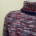 Vintage Knit Turtleneck Sweater / Burgundy, White & Blue