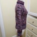 Vintage Knit Turtleneck Sweater / Burgundy, White & Blue