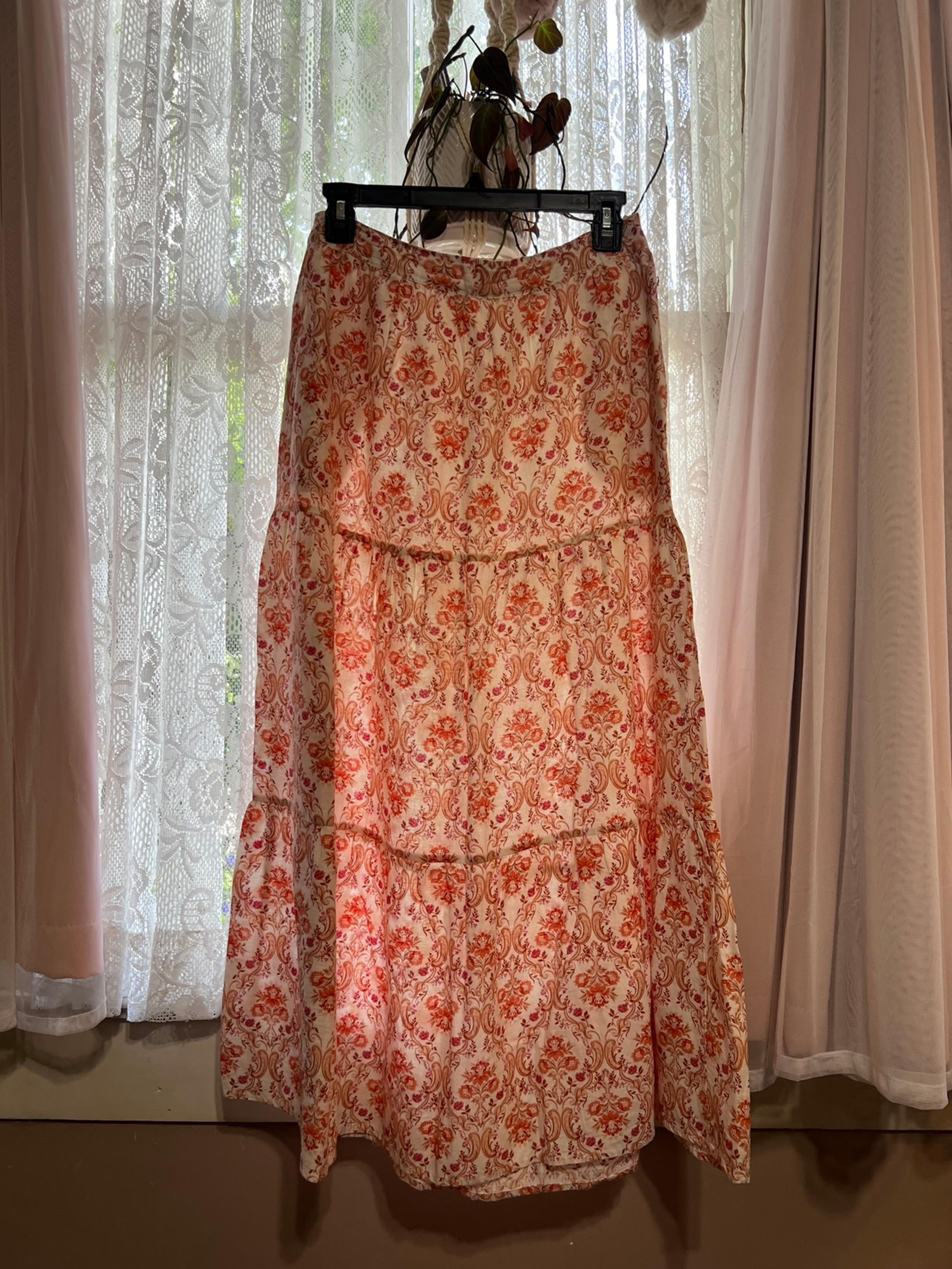 Cynthia Rowley women’s linen midi/maxi skirt size S pockets