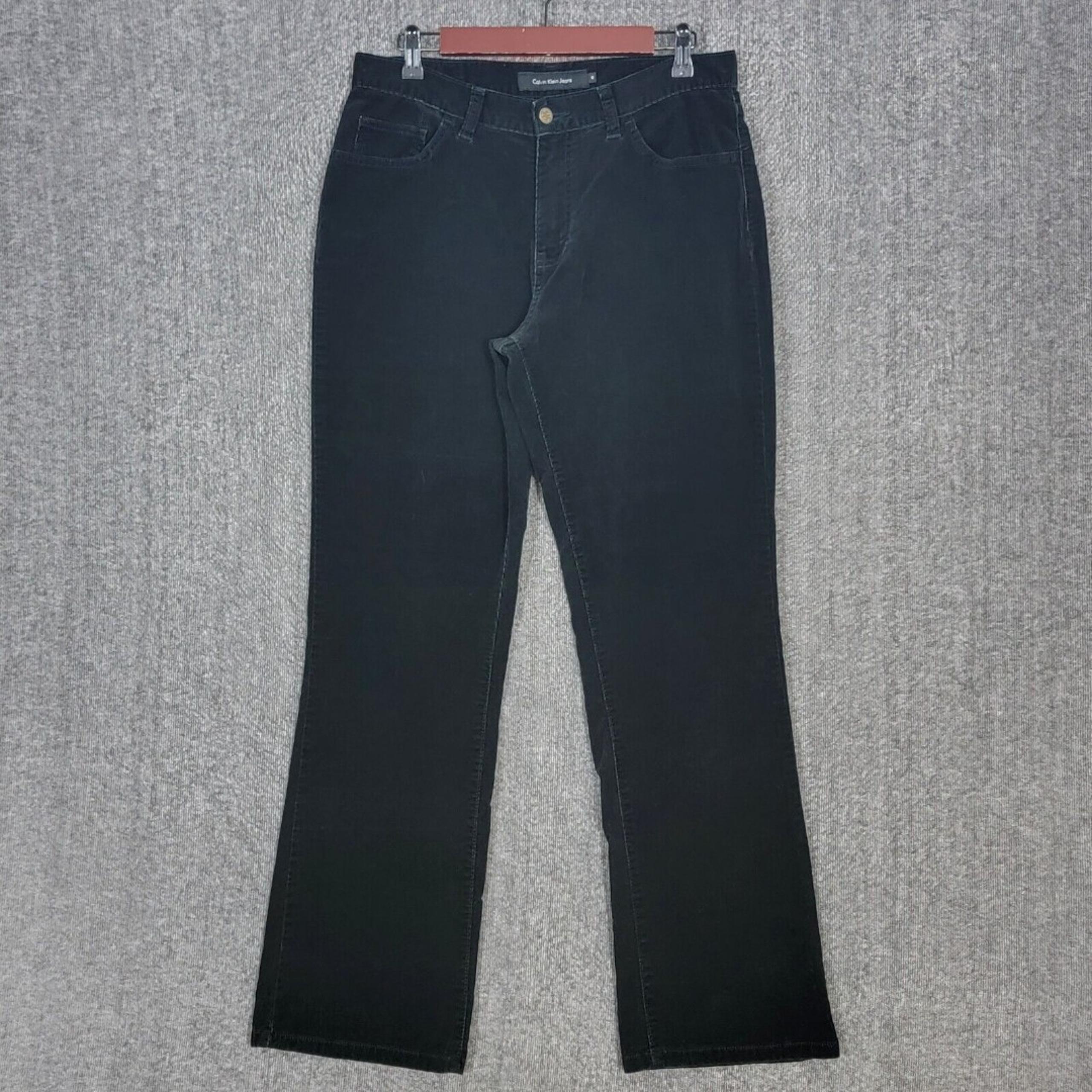 Calvin Klein Jeans Pants Womens 10 Black Bootcut Leg Stretch Corduroy 31x31