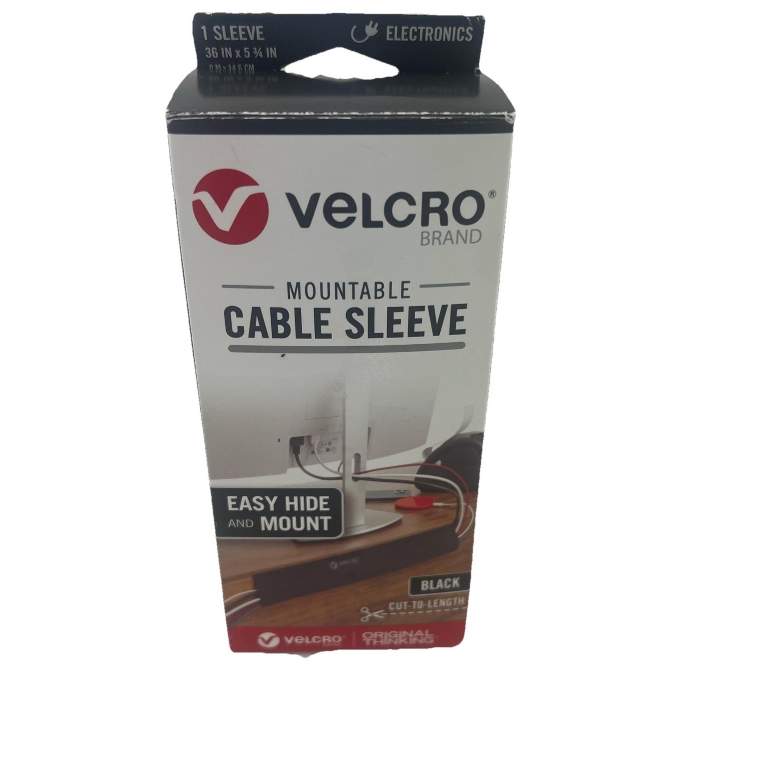 VELCRO 36 in. x 5-3/4 in. 3/12 Mountable Cable Sleeves Roll, Black