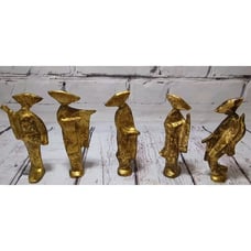 Set of 5 Dancing Geisha Girl Iron Sculpture Statue Figurines MCM Vintage