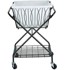 Verona Collapsible Laundry Cart with Removable Basket & 2 Canvas Bags, Bronze