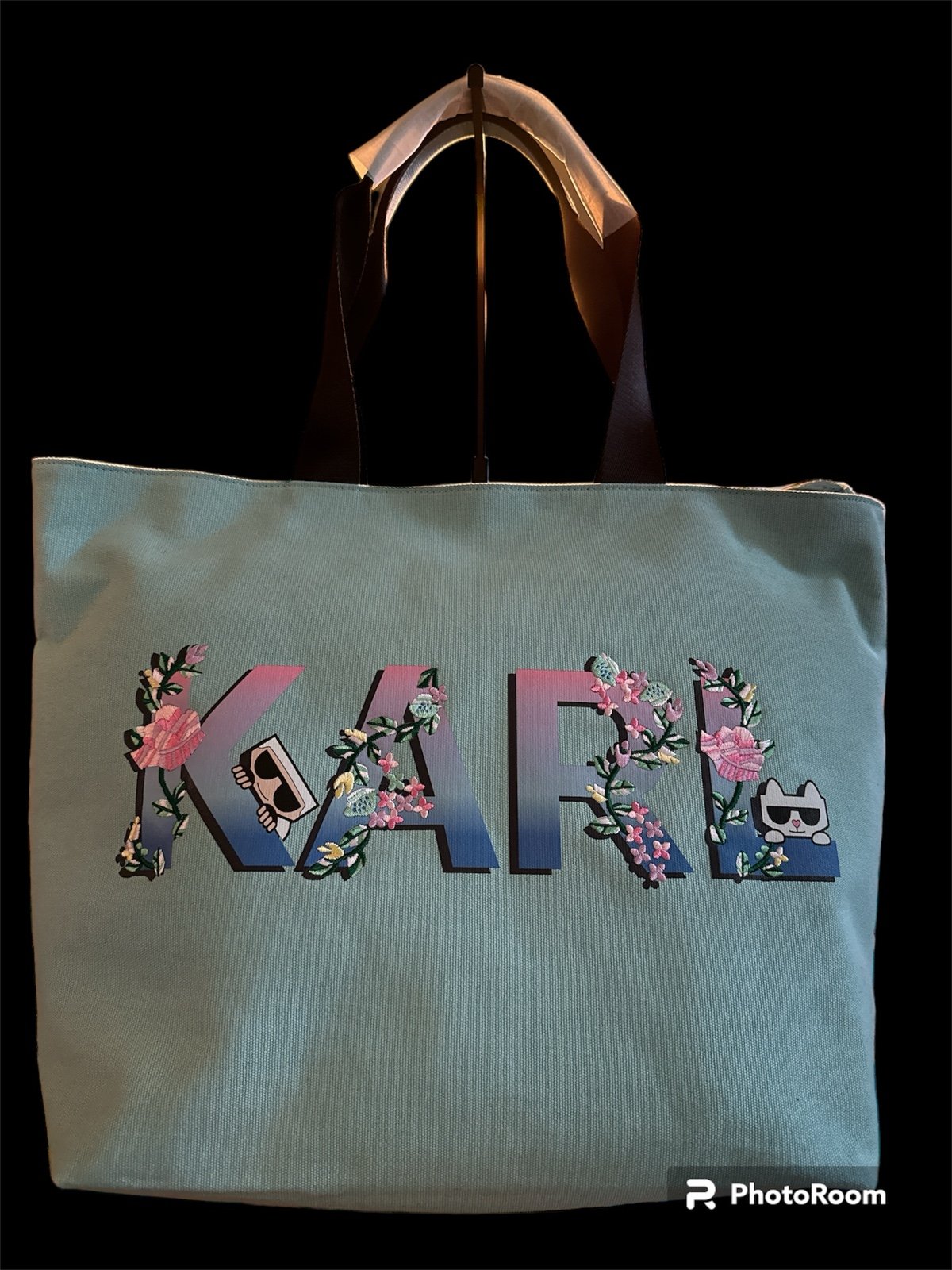 karl lagerfeld zipped pocket tote bag