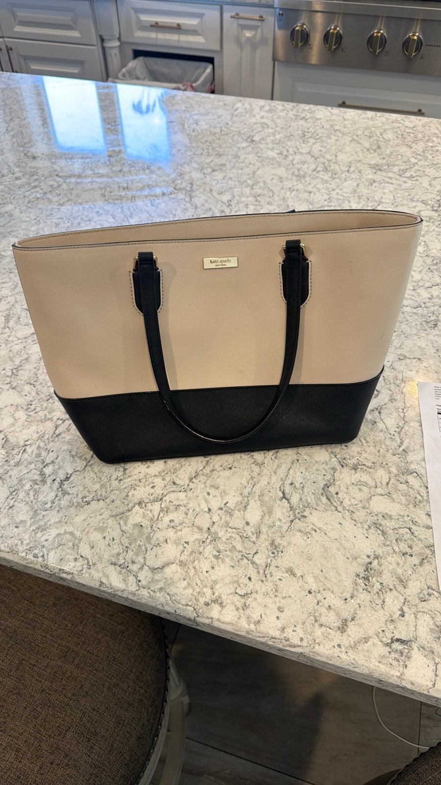 Kate Spade Black and Cream Tote Purse