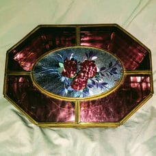 Antique Via Vermont Glass Mirrored Jewel