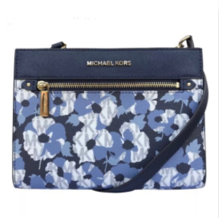 Michael Kors Hailee Navy Floral Crossbody NWT