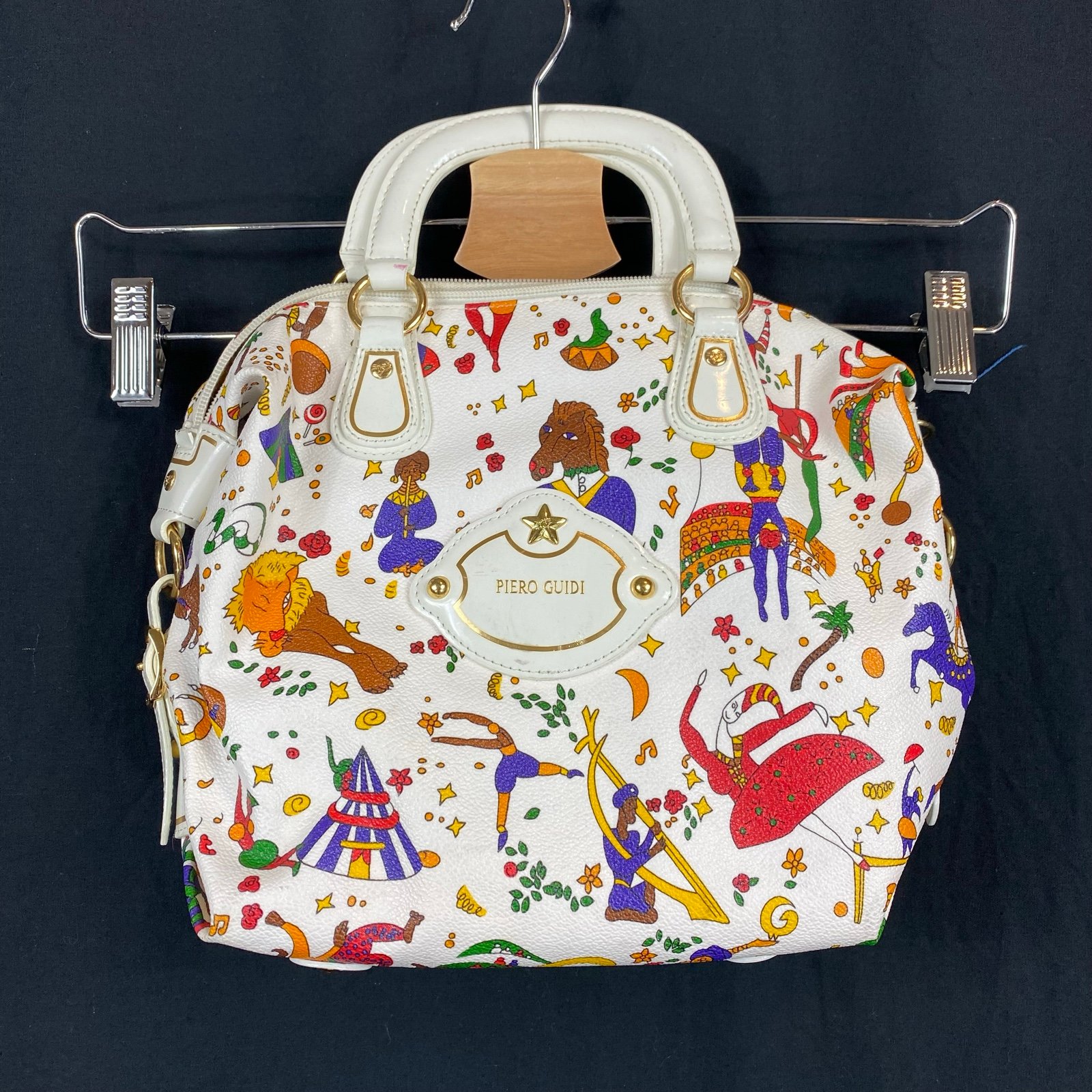 Vintage Italian White Circus Piero Guidi Handbag